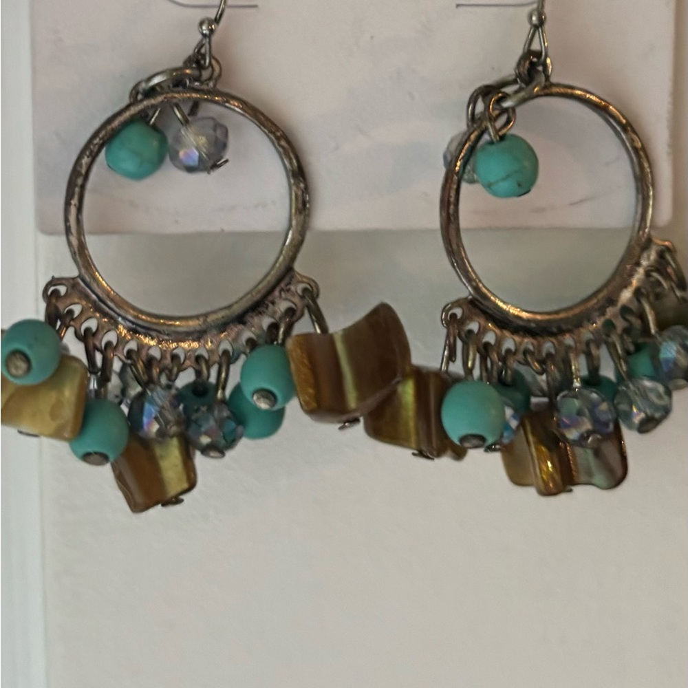 Bohemian Turquoise and tiger eye earrings